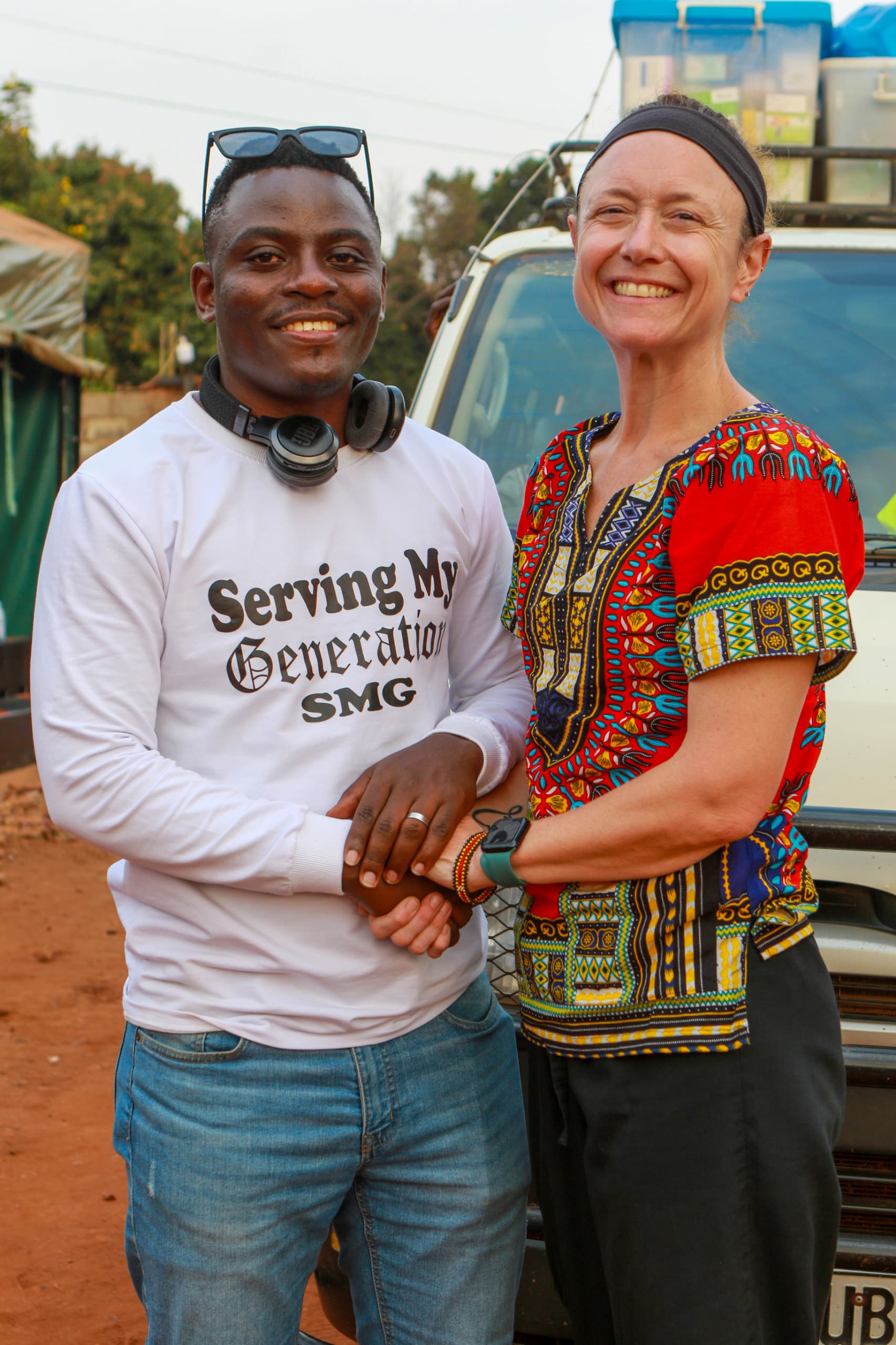 Local and international volunteers working together in partnership